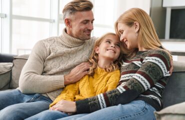 Image of caucasian happy family