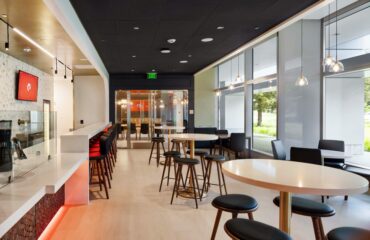 Commercial Vinyl Flooring. Image of cafe floors.